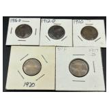 5 USA Lincoln Wheat Cent
