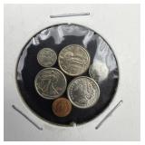 TINY OBSOLETE U.S. COINS SET IN HOLDER