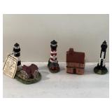 4 Miniatures - 3 lighthouses, 1 House