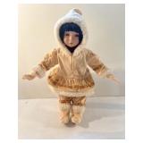 1 Eskimo Porcelain Doll With Stand