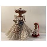 2 Unique Wicker Decor Figurines