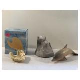 3 Decor Items  /Dolphin, Angel Wing Holder,
