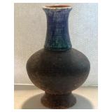 Vintage Signed Glazed Clay Vase