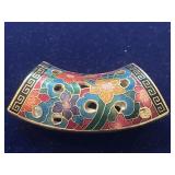 Vintage Cloisonnï¿½ Scarf Holder. Pendant/Chain