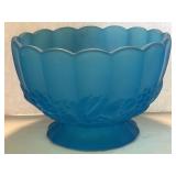 Decorative Blue Glass Fruit Bowl