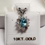 $1720 10K  Blue Zirconia(0.9ct) 0.32 Pendant