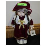 PORCELAIN DOLL W/ STAND
