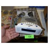 SANGEAN ALARM CLOCK RADIO (TURNS ON), PEDOMETER>>>