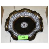 VINTAGE HELLENISTIC ART GLASS DISH  12"