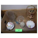 SANGOSTONE SUGAR BOWL, CRYSTAL CANDLE TOPPER,>>>>