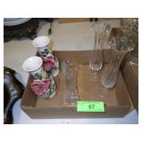 ASST, VASES (1 LENOX CRYSTAL, 2 ITALY) *SEE PICS>>