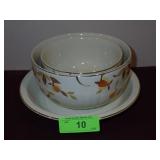VINTAGE JEWEL TEA AUTUMN LEAVES BOWLS & PIE PLATE