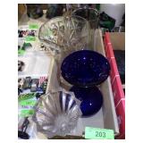 WATERFORD MARQUIS VASE, COBALT BLUE VASE, ANCHOR>>