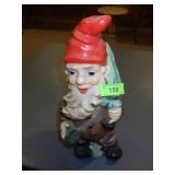VINTAGE RUBBER DWARF GNOME W/ UMBRELLA & MURSE:)>>