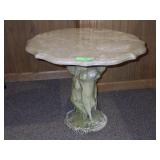 VTG TABLE W/ MARBLE TOP & PLASTER? CHERUBS BASE>>>