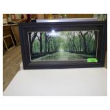 FRAMED SIDEWALK SCENE  22 x 12