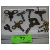 ASST. VINTAGE KEYS (SOME CLOCK KEYS)
