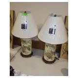VTG PR. CHINOISERIE CERAMIC LAMPS **NO SHIPPING>>>