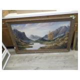 PAINTING ON CANVAS IN ORNATE FRAME (W/ DAMMAGE)>>>