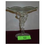 L.E. SMITH? ART DECO NUDE WOMAN COMPOTE 6"