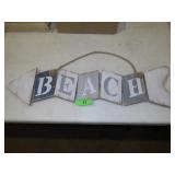 WOODEN " BEACH " SIGN 28" LONG