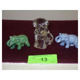 VINTAGE DOG CANDY CONTAINER, 2 CERAMIC ELEPHANTS