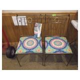 METAL TABLE &  CHAIR SET W/36" GLASS TOP (EXTRA>>>