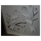 FRAMED PAPER CUTOUT BIRDS 19 1/2 x 19 1/2