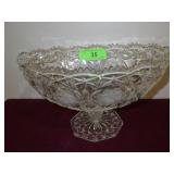 CRYSTAL BOWL W/ FLOWERS 12 x 7 1/4 x 7
