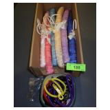 SATIN CLOTHES HANGERS, BUNGEE KEY RINGS, NECKLACE
