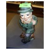 VINTAGE RUBBER DWARF / GNOME W/ DOG 15"