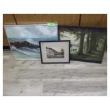 PAINTING ON BOARD, VINTAGE PRINT & PHOTO