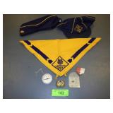 VINTAGE CUB SCOUTS HATS, DEN MOTHERS HAT, SCARF,>>