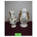 VINTAGE CERAMIC LAMP BASE & VASE