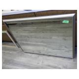 BEVELED MIRROR W/ SILVERTONE FRAME 42 x 32