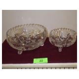 2 CRYSTAL BOWLS 10" & 6"
