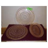 VTG PINK DEPRESSION WINDSOR DIAMOND CAKE PLATE &>