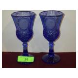 2 AVON COBALT BLUE MARTHA WASHINGTON GOBLETS