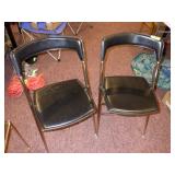 2 CALLIGARIS LEATHER FOLDING CHAIRS