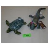 CERAMIC TURTLE, PLUSH HAWAIIAN PASSPORT GECKO