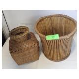 VTG BAMBOO WASTE BASKET (MISSING PC. ON BOTTOM>>>