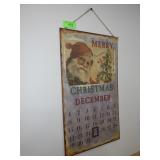 METAL SANTA FACE CHRISTMAS CALENDAR 22 x 13