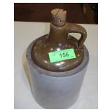 VINTAGE STONEWARE JUG W/ CORK STOPPER