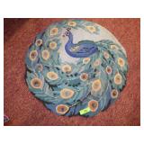HOOKED PEACOCK RUG 30"