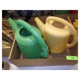 2 PLASTIC WATERING CANS (NO SPRINKLER HEADS)