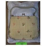 VINTAGE BEADED PURSE (SOME STAINS- SEE PICS)