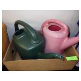 2 PLASTIC WATERING CANS (NO SPRINKLER HEADS)