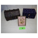 VINTAGE CHEST JEWELRY BOX, CLOTH JEWELRY BOX &>>>