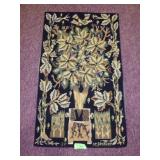 JC. BISSERY HOOKED TAPESTRY / RUG 26 x 44