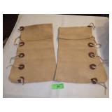 LEATHER NATIVE AMERICAN STYLE BOOT GAITERS (SEE >>